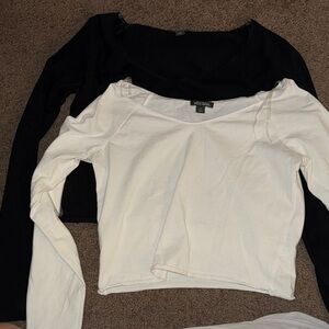 Wild Fable Black and White Long Sleeve Tees